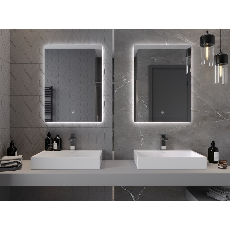 Mexen Sun lustro łazienkowe podświetlane 60 x 80 cm, LED 6000K, antypara - 9807-060-080-611-00
