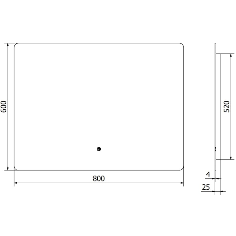 Mexen Sun lustro łazienkowe podświetlane 80 x 60 cm, LED 6000K, antypara - 9807-080-060-611-00