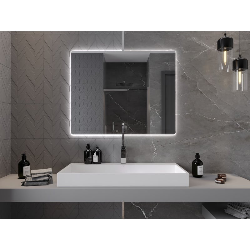 Mexen Sun lustro łazienkowe podświetlane 100 x 80 cm, LED 6000K, antypara - 9807-100-080-611-00