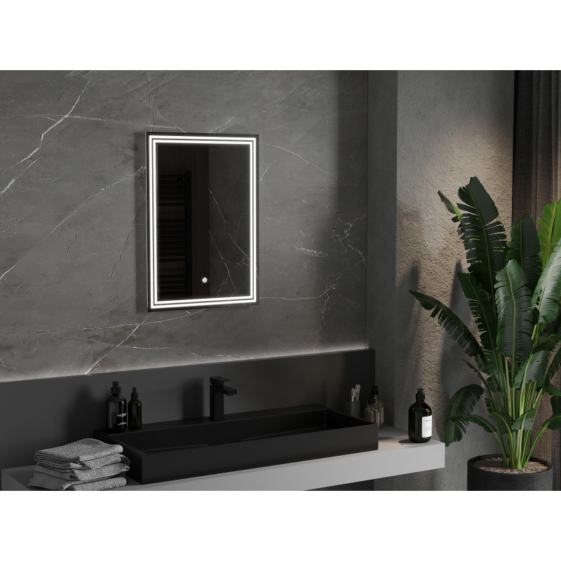 Mexen Taco lustro łazienkowe podświetlane 50 x 70 cm, LED 6000K, antypara - 9805-050-070-611-00