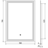 Mexen Taco lustro łazienkowe podświetlane 50 x 70 cm, LED 6000K, antypara - 9805-050-070-611-00