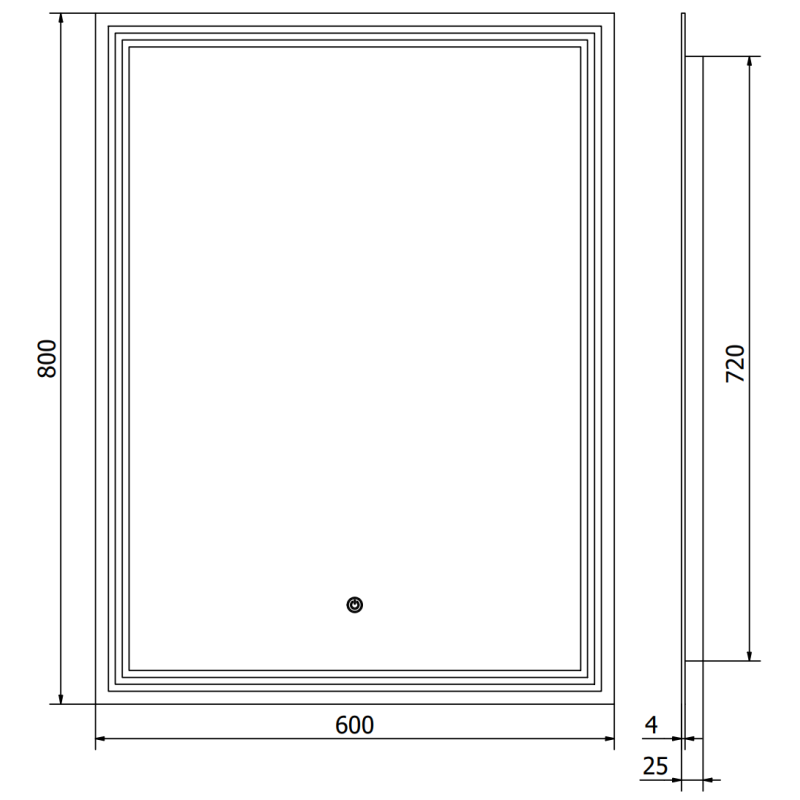 Mexen Taco lustro łazienkowe podświetlane 60 x 80 cm, LED 6000K, antypara - 9805-060-080-611-00
