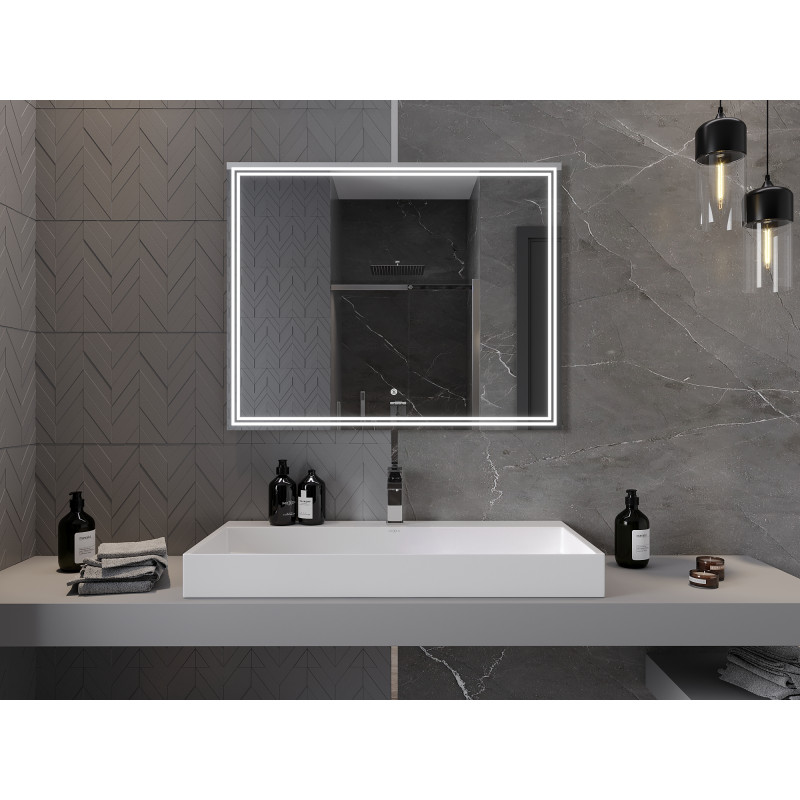 Mexen Taco lustro łazienkowe podświetlane 100 x 80 cm, LED 6000K, antypara - 9805-100-080-611-00