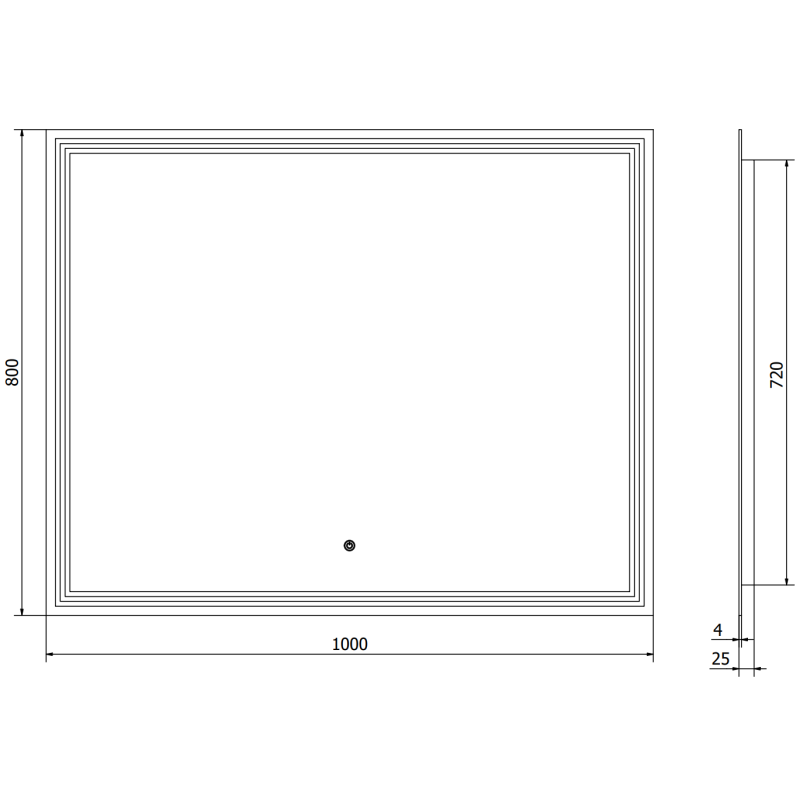 Mexen Taco lustro łazienkowe podświetlane 100 x 80 cm, LED 6000K, antypara - 9805-100-080-611-00