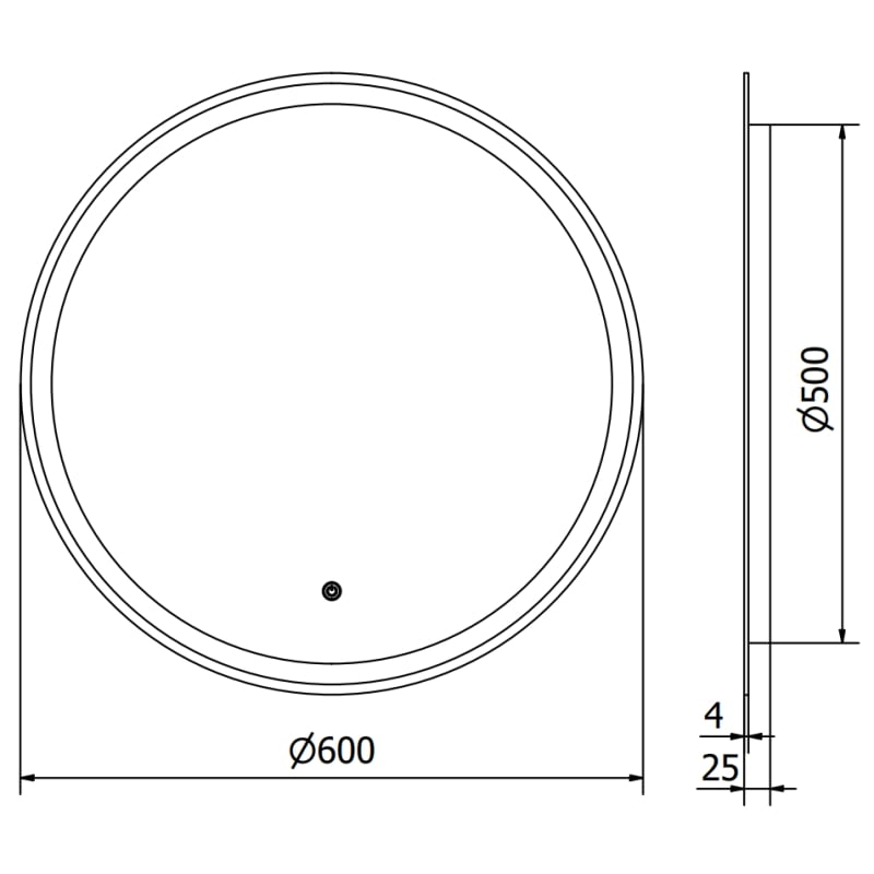 Mexen Gobi lustro łazienkowe podświetlane, okragłe 60 cm, LED 6000K, antypara - 9801-060-060-611-00