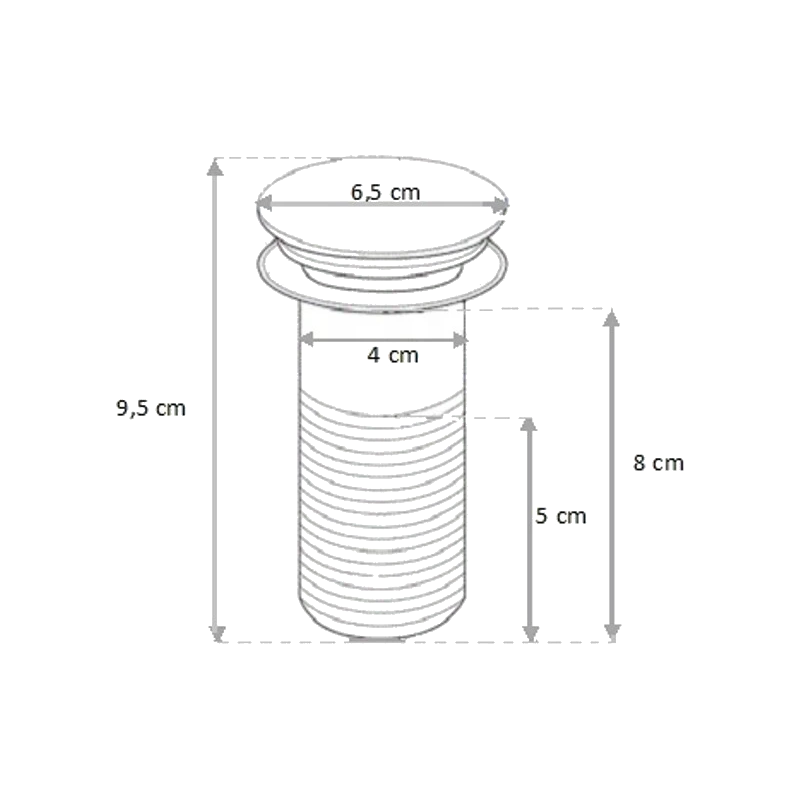 Mexen korek klik-klak okrągły, popielaty ceramiczny mat - 79910-67