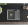 Mexen Enzo zlewozmywak granitowy 1-komorowy z ociekaczem i baterią kuchenną Carla, szary - 6506-71-670700-70