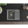 Mexen Enzo zlewozmywak granitowy 1-komorowy z ociekaczem i baterią kuchenną Carla, szary - 6506-71-670700-71