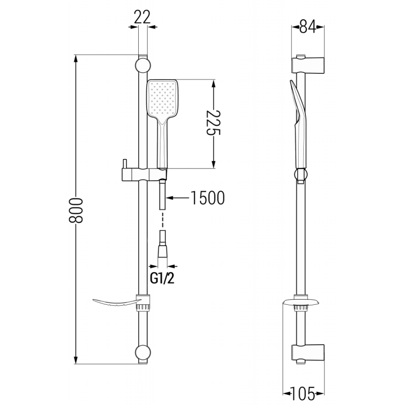Mexen Sabre DF62 zestaw prysznicowy, czarny - 72104DF62-70