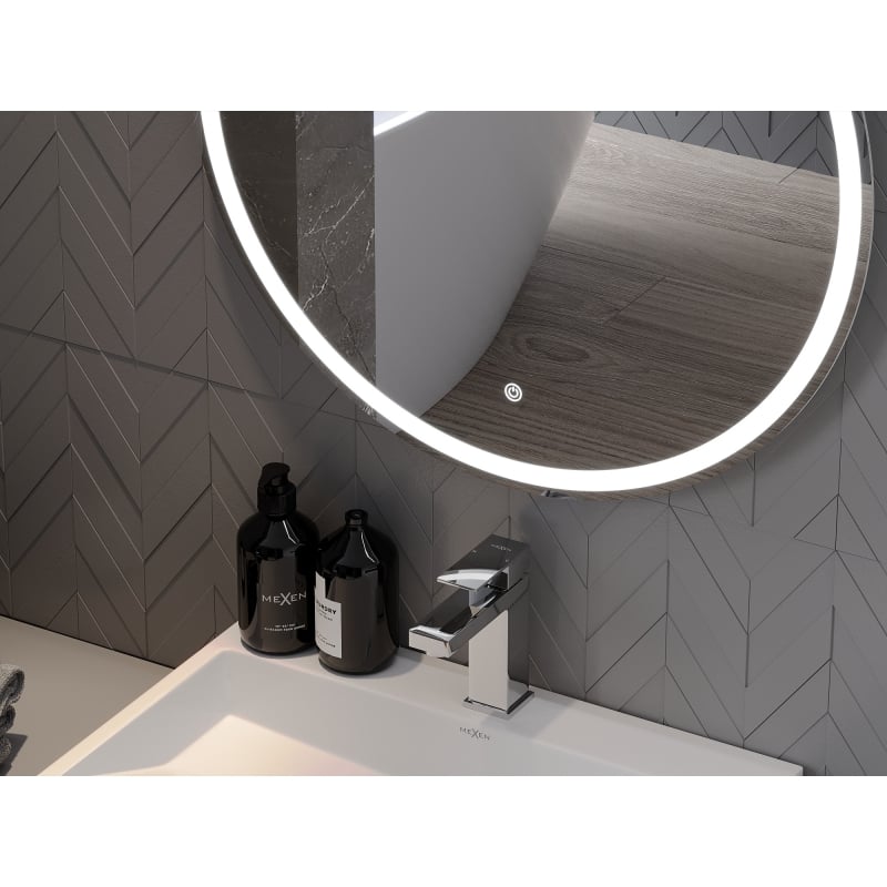 Mexen Gobi lustro łazienkowe podświetlane, okragłe 60 cm, LED 6000K, antypara - 9801-060-060-611-00