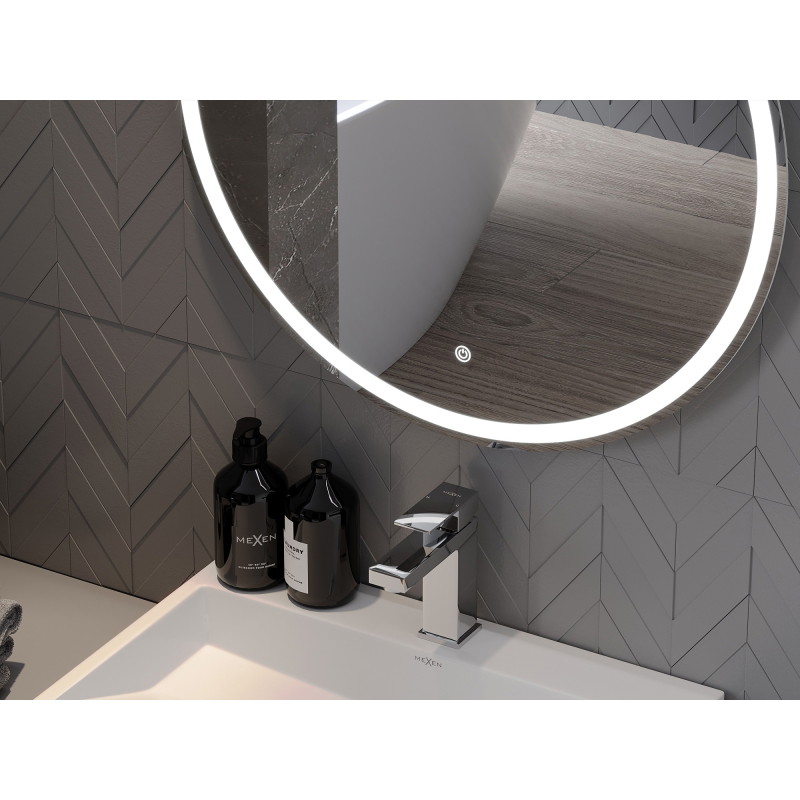 Mexen Gobi lustro łazienkowe podświetlane, okrągłe 100 cm, LED 6000K, antypara - 9801-100-100-611-00