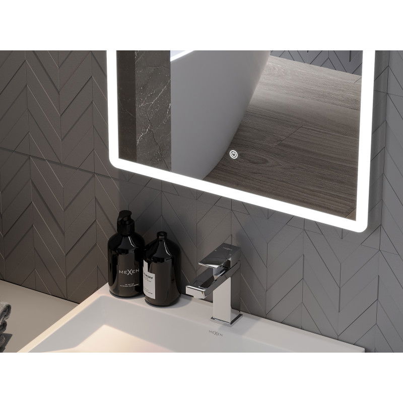 Mexen Navia lustro łazienkowe podświetlane 60 x 80 cm, LED 6000K, antypara - 9803-060-080-611-00