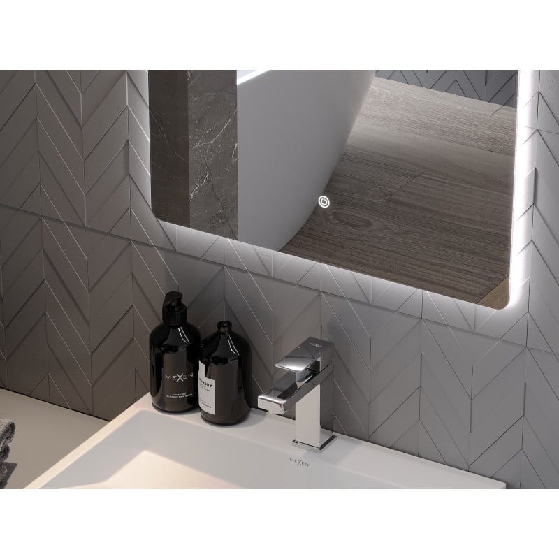 Mexen Sun lustro łazienkowe podświetlane 100 x 80 cm, LED 6000K, antypara - 9807-100-080-611-00