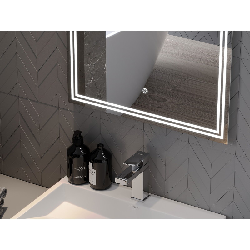 Mexen Taco lustro łazienkowe podświetlane 50 x 70 cm, LED 6000K, antypara - 9805-050-070-611-00