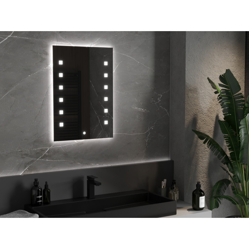 Mexen Ner lustro łazienkowe podświetlane 50 x 70 cm, LED 6000K, antypara - 9809-050-070-611-00