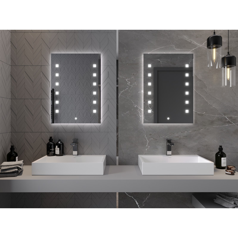 Mexen Ner lustro łazienkowe podświetlane 50 x 70 cm, LED 6000K, antypara - 9809-050-070-611-00