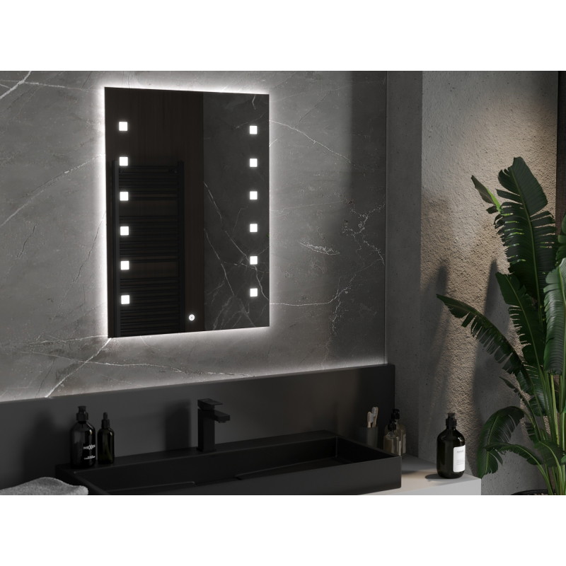 Mexen Ner lustro łazienkowe podświetlane 60 x 80 cm, LED 6000K, antypara - 9809-060-080-611-00