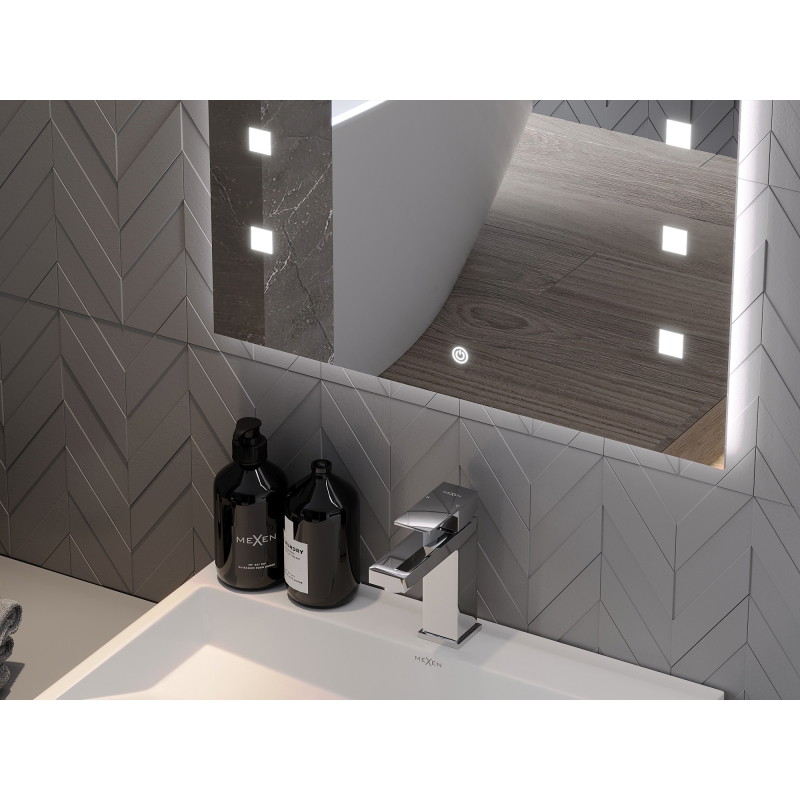 Mexen Ner lustro łazienkowe podświetlane 60 x 80 cm, LED 6000K, antypara - 9809-060-080-611-00