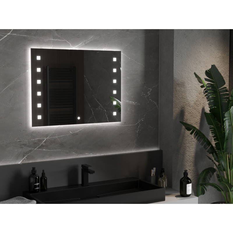 Mexen Ner lustro łazienkowe podświetlane 80 x 60 cm, LED 6000K, antypara - 9809-080-060-611-00