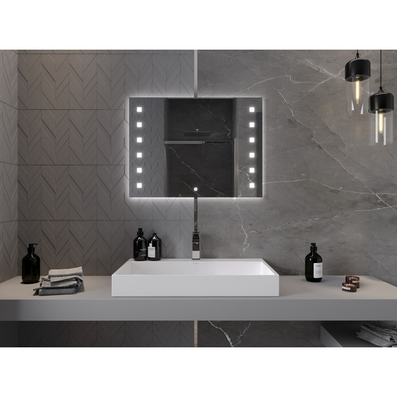 Mexen Ner lustro łazienkowe podświetlane 80 x 60 cm, LED 6000K, antypara - 9809-080-060-611-00