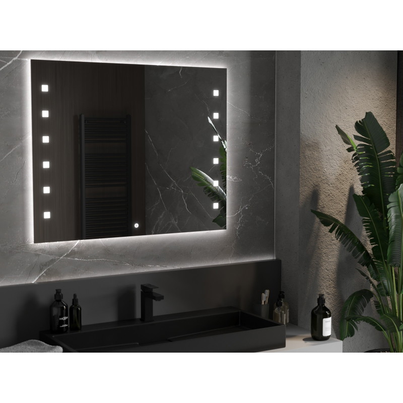 Mexen Ner lustro łazienkowe podświetlane 100 x 80 cm, LED 6000K, antypara - 9809-100-080-611-00