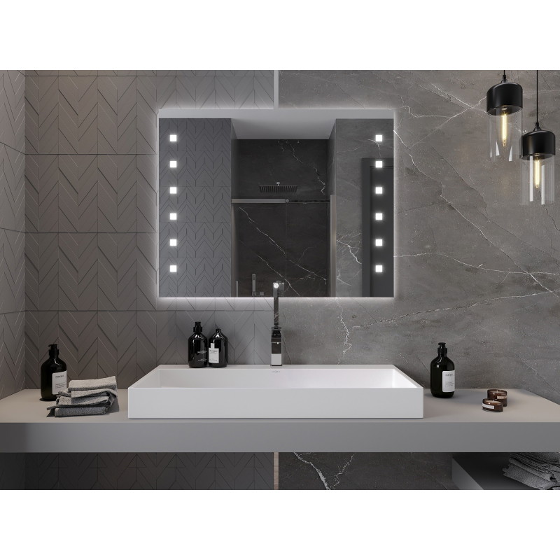 Mexen Ner lustro łazienkowe podświetlane 100 x 80 cm, LED 6000K, antypara - 9809-100-080-611-00