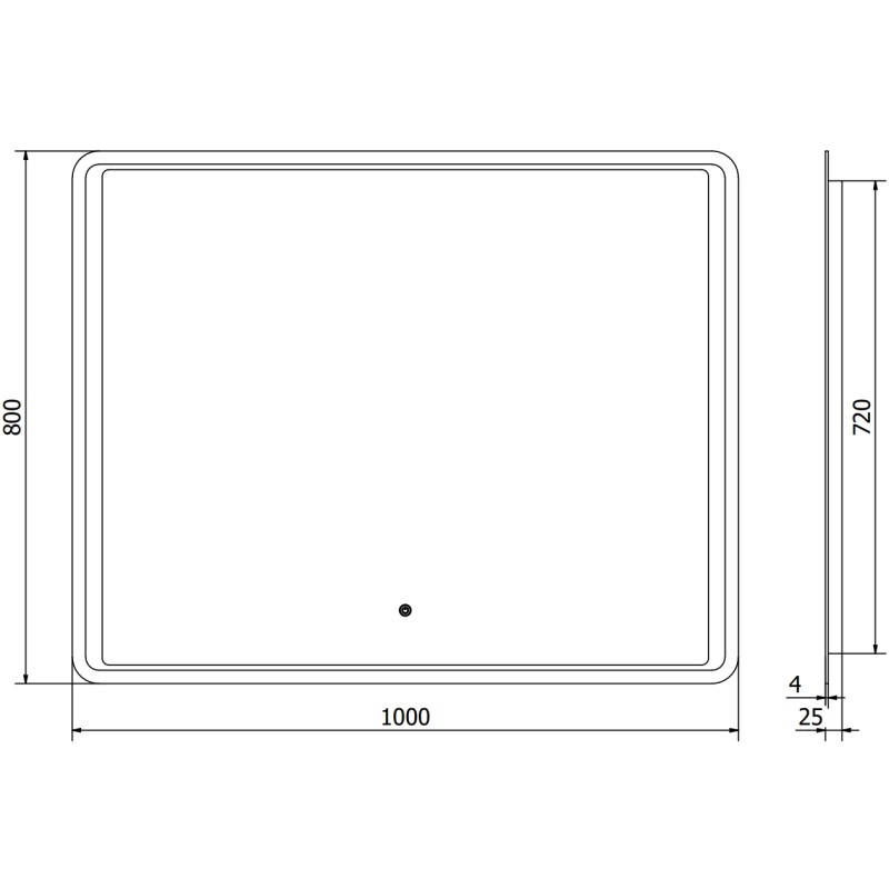 Mexen Zusa lustro łazienkowe podświetlane 100 x 80 cm, LED 6000K, antypara - 9808-100-080-611-00