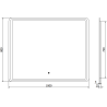 Mexen Zusa lustro łazienkowe podświetlane 100 x 80 cm, LED 6000K, antypara - 9808-100-080-611-00