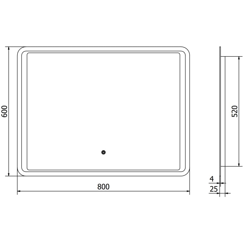 Mexen Zusa lustro łazienkowe podświetlane 80 x 60 cm, LED 6000K, antypara - 9808-080-060-611-00