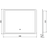 Mexen Zusa lustro łazienkowe podświetlane 80 x 60 cm, LED 6000K, antypara - 9808-080-060-611-00