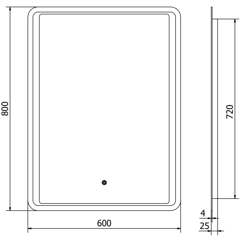 Mexen Zusa lustro łazienkowe podświetlane 60 x 80 cm, LED 6000K, antypara - 9808-060-080-611-00
