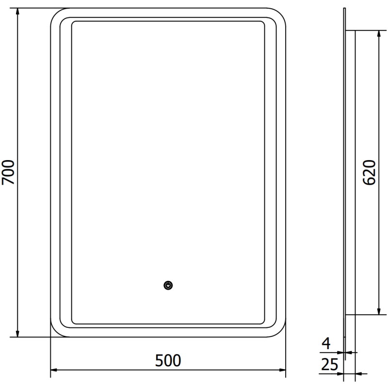 Mexen Zusa lustro łazienkowe podświetlane 50 x 70 cm, LED 6000K, antypara - 9808-050-070-611-00