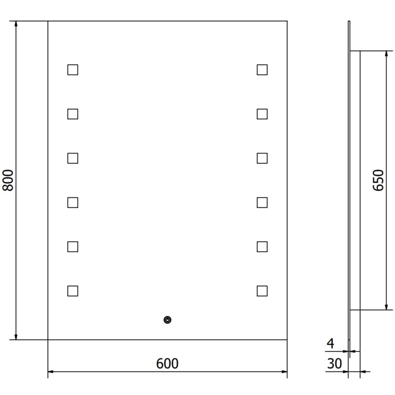 Mexen Ner lustro łazienkowe podświetlane 60 x 80 cm, LED 6000K, antypara - 9809-060-080-611-00