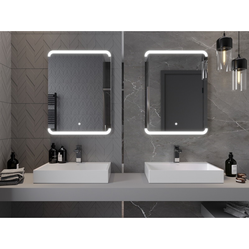 Mexen Nida lustro łazienkowe podświetlane 60 x 80 cm, LED 6000K, antypara - 9806-060-080-611-00