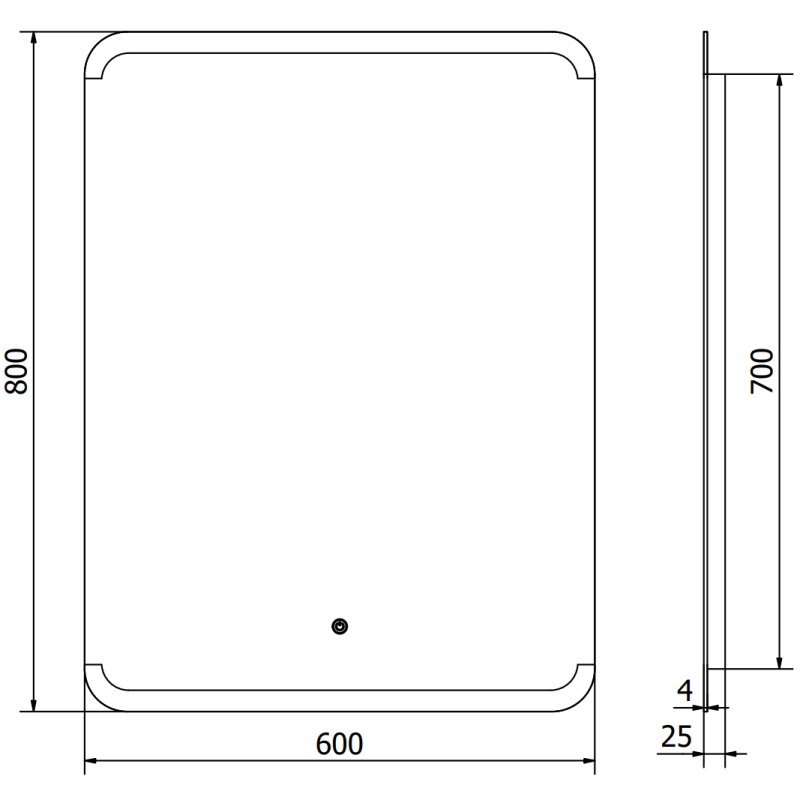 Mexen Nida lustro łazienkowe podświetlane 60 x 80 cm, LED 6000K, antypara - 9806-060-080-611-00