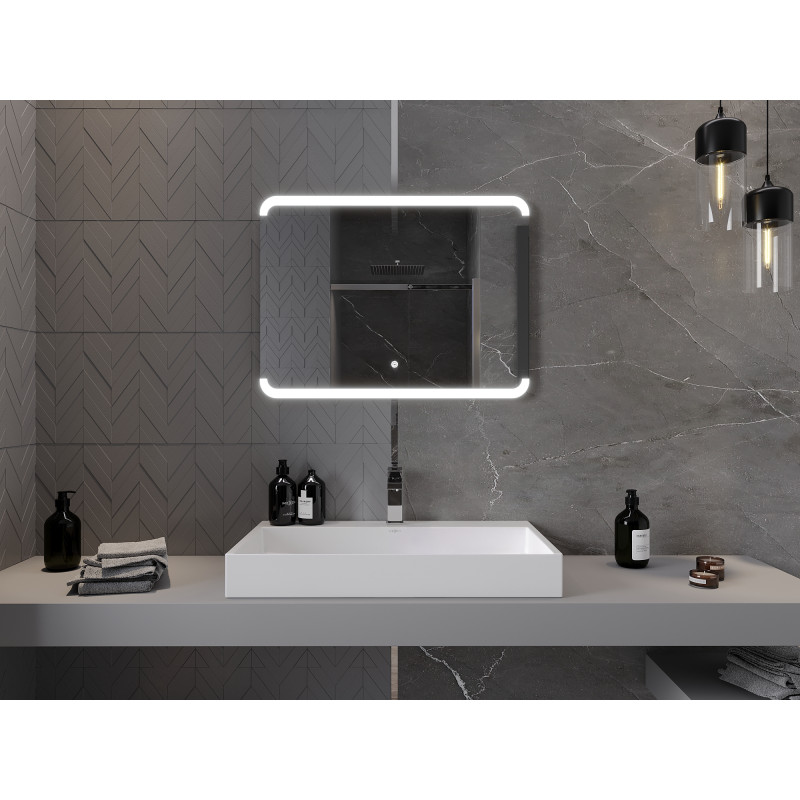 Mexen Nida lustro łazienkowe podświetlane 80 x 60 cm, LED 6000K, antypara - 9806-080-060-611-00
