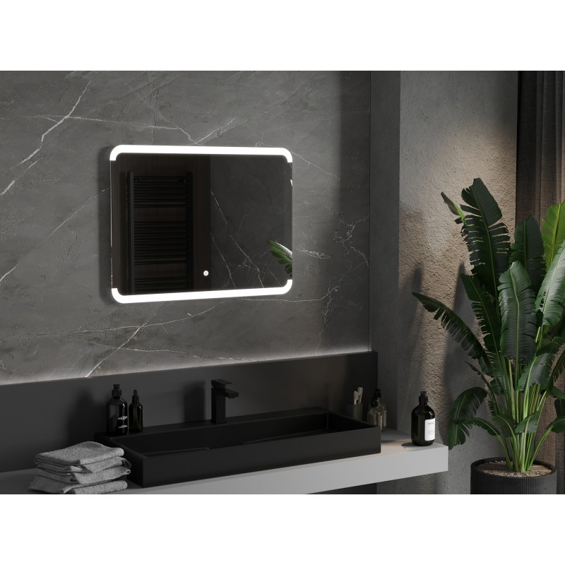 Mexen Nida lustro łazienkowe podświetlane 80 x 60 cm, LED 6000K, antypara - 9806-080-060-611-00