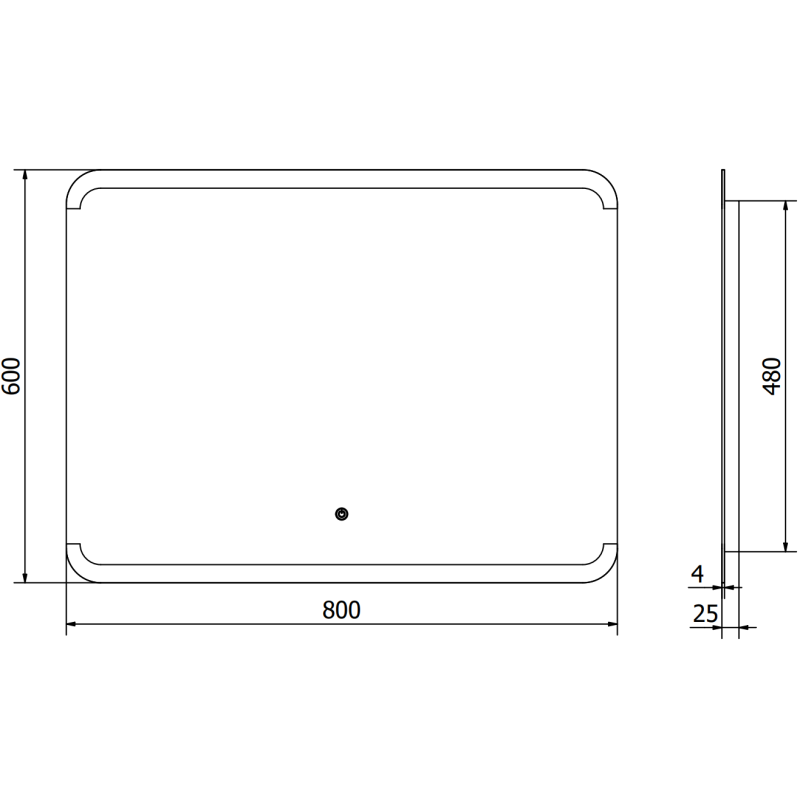 Mexen Nida lustro łazienkowe podświetlane 80 x 60 cm, LED 6000K, antypara - 9806-080-060-611-00