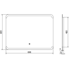 Mexen Nida lustro łazienkowe podświetlane 80 x 60 cm, LED 6000K, antypara - 9806-080-060-611-00