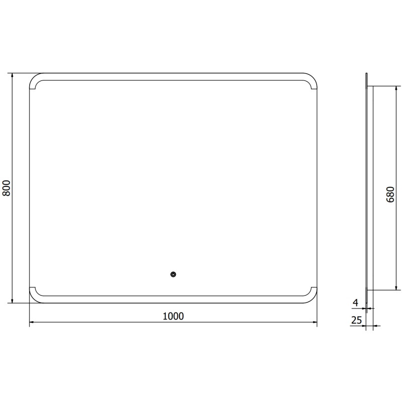 Mexen Nida lustro łazienkowe podświetlane 100 x 80 cm, LED 6000K, antypara - 9806-100-080-611-00