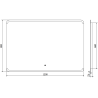 Mexen Nida lustro łazienkowe podświetlane 120 x 80 cm, LED 6000K, antypara - 9806-120-080-611-00