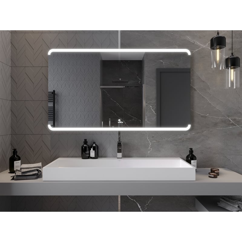 Mexen Nida lustro łazienkowe podświetlane 140 x 80 cm, LED 6000K, antypara - 9806-140-080-611-00