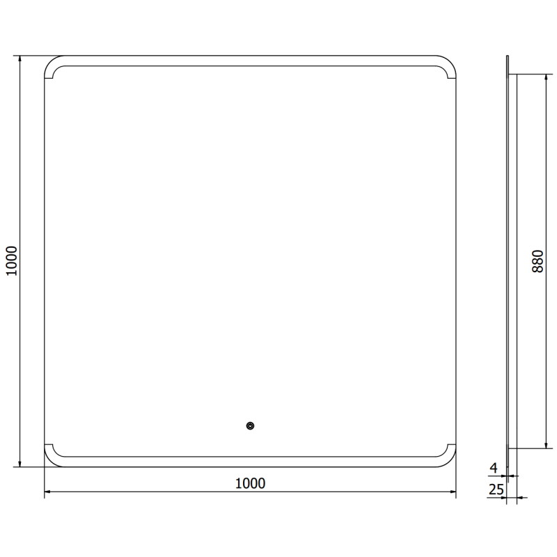 Mexen Nida lustro łazienkowe podświetlane 100 x 100 cm, LED 6000K, antypara - 9806-100-100-611-00