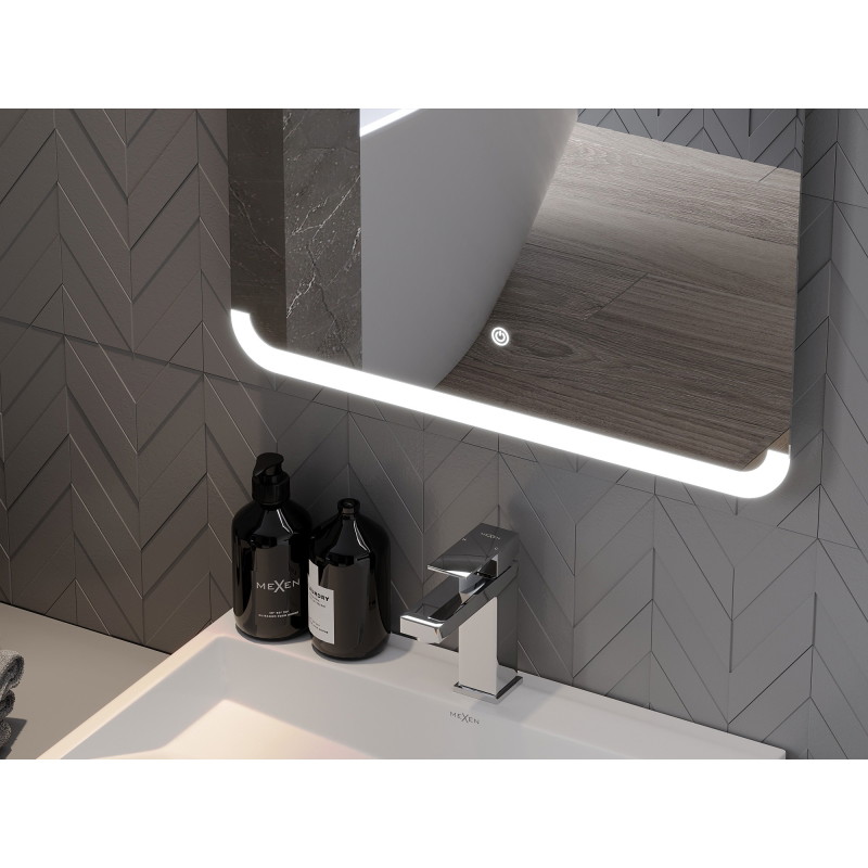 Mexen Nida lustro łazienkowe podświetlane 140 x 80 cm, LED 6000K, antypara - 9806-140-080-611-00