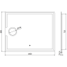 Mexen Onyx lustro łazienkowe podświetlane z lusterkiem kosmetycznym 100 x 80 cm, LED 6000K, antypara - 9813-100-080-611-00