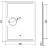 Mexen Onyx lustro łazienkowe podświetlane z lusterkiem kosmetycznym 60 x 80 cm, LED 6000K, antypara - 9813-060-080-611-00