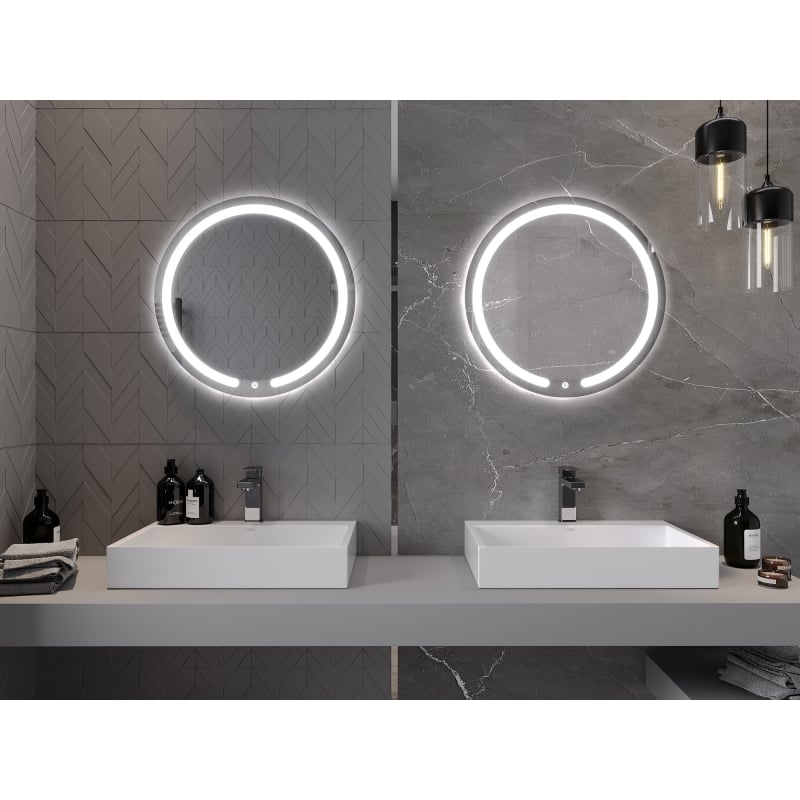 Mexen Rose lustro łazienkowe podświetlane, okragłe 60 cm, LED 6000K, antypara - 9810-060-060-611-00