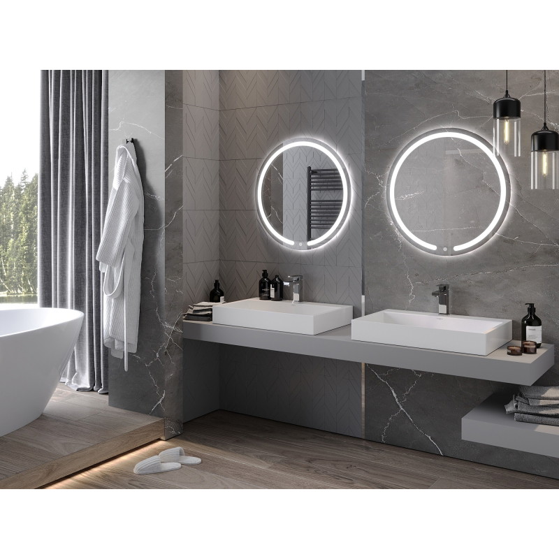 Mexen Rose lustro łazienkowe podświetlane, okrągłe 70 cm, LED 6000K, antypara - 9810-070-070-611-00