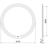 Mexen Rose lustro łazienkowe podświetlane, okrągłe 70 cm, LED 6000K, antypara - 9810-070-070-611-00