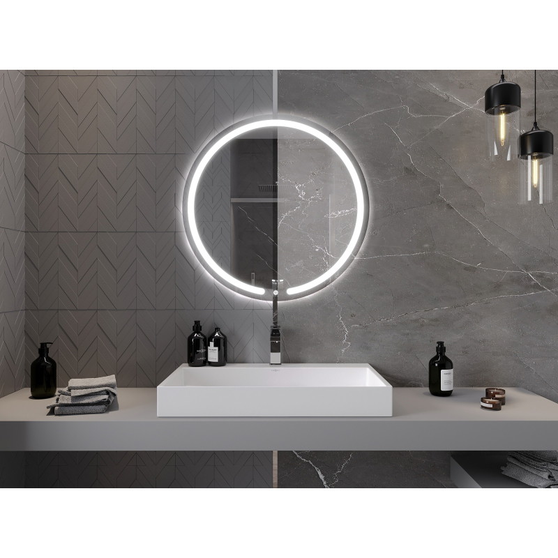 Mexen Rose lustro łazienkowe podświetlane, okrągłe 80 cm, LED 6000K, antypara - 9810-080-080-611-00